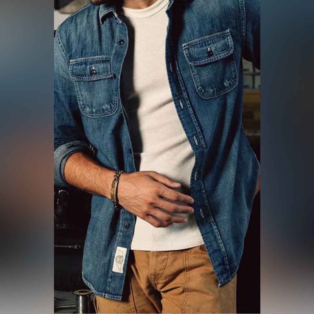 Men's Imogene & Willie Earl Selvage XXL Denim Shirt - Picture 5 of 5